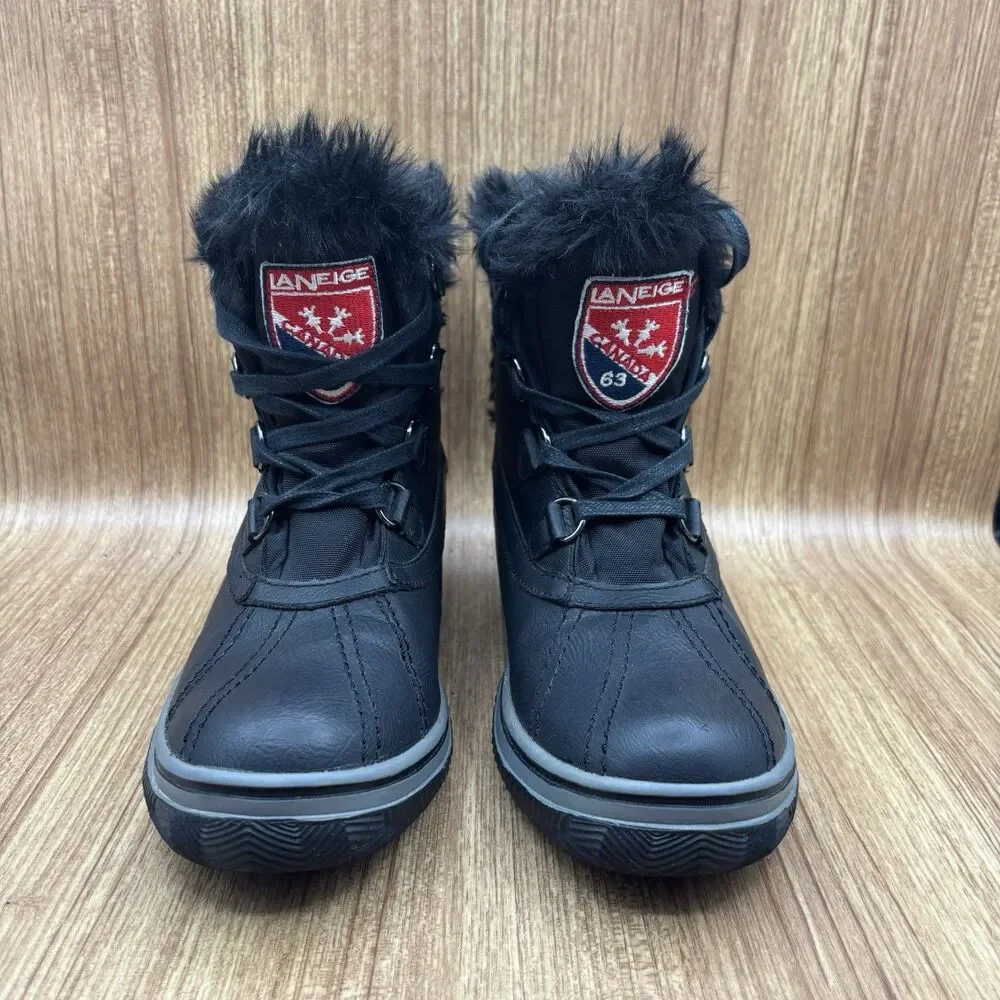 Laneige By Pajar Canadian Winter Snow Boots Women’s Size 8-8.5‎ Black Lined Warm